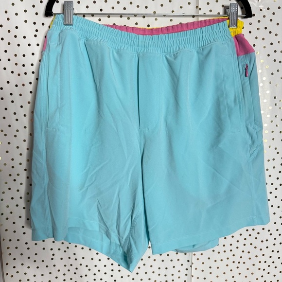 Birddogs Light Blue Athletic Shorts with Pink Accents - Picture 2 of 7